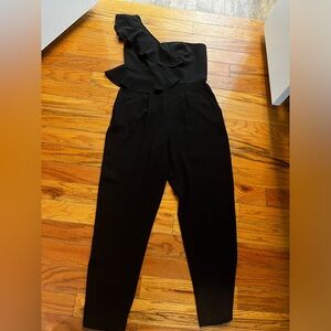 Black, size 10. One shoulder jumpsuit